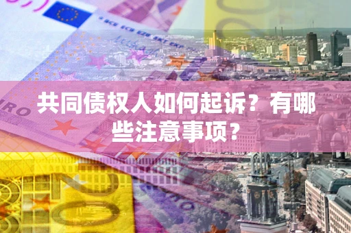 济南共同债权人如何起诉？有哪些注意事项？